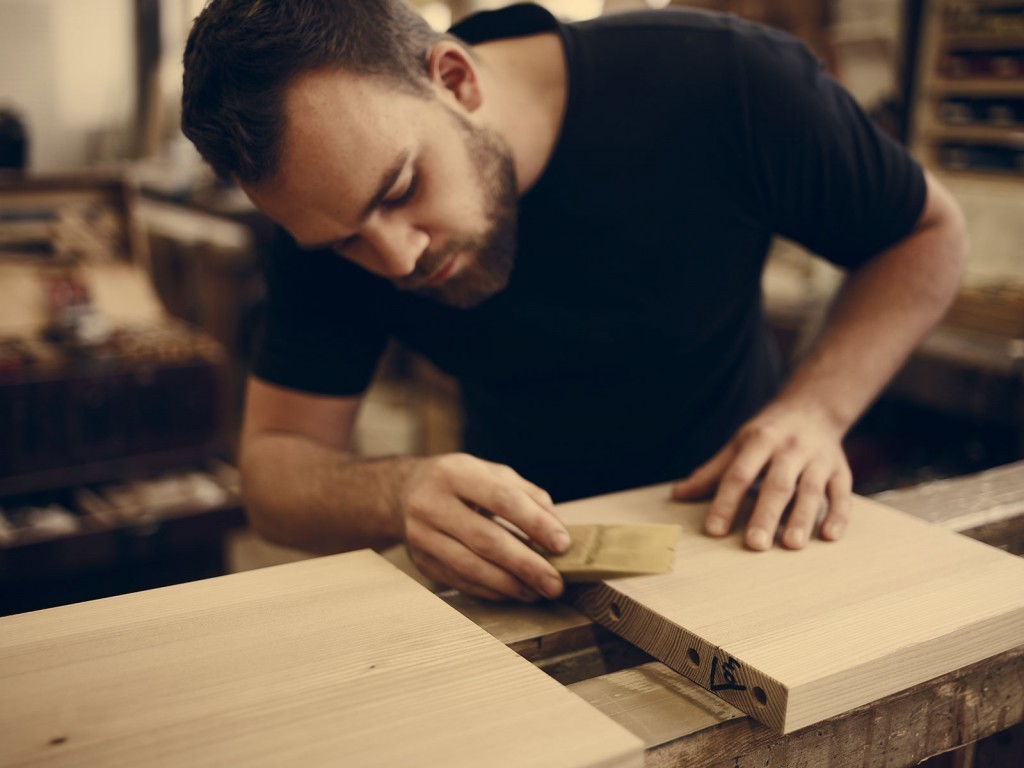 Massief beukenhout bed zen