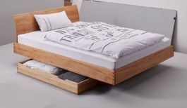BedAffair.nl - Massief Houten Bed met Lade X-Step, Handgemaakt Bed Duurzaam Hout