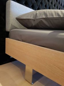 SALE Design bed STEP-G eiken white wash 180x200 cm Holzmanufaktur