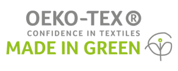 logo made in green van oeko tex
